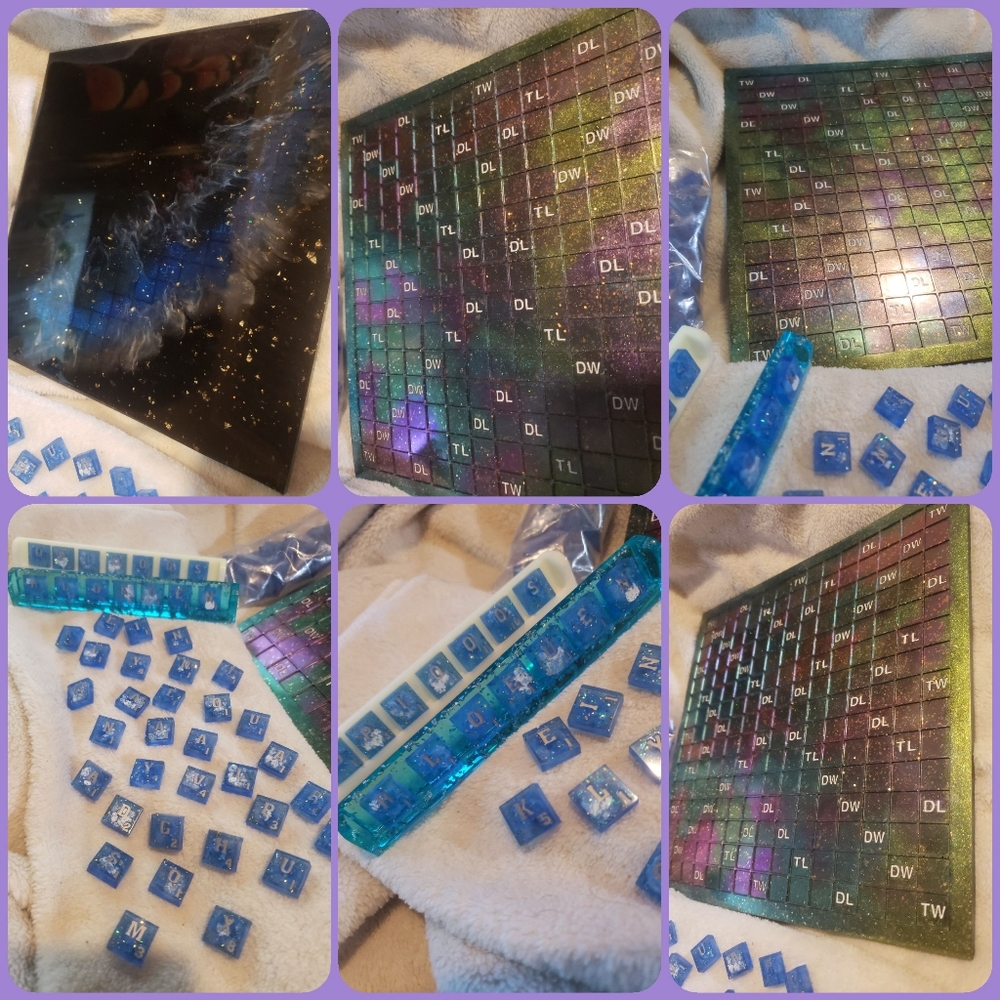 Handmade Resin Scrabble Game